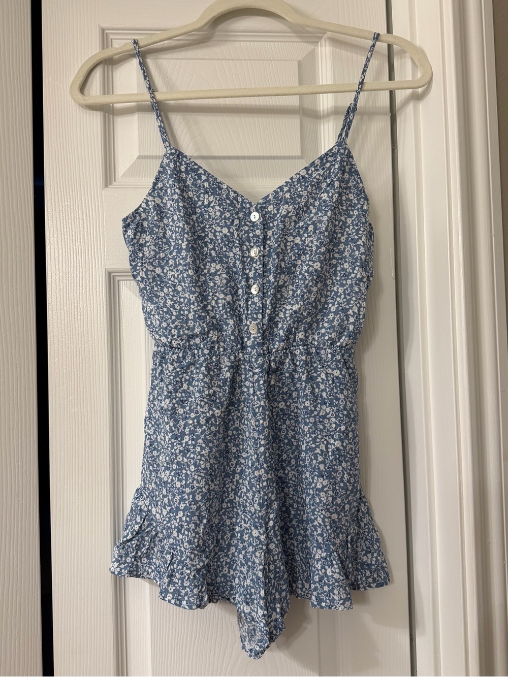 Sky and Sparrow Blue Floral Romper
